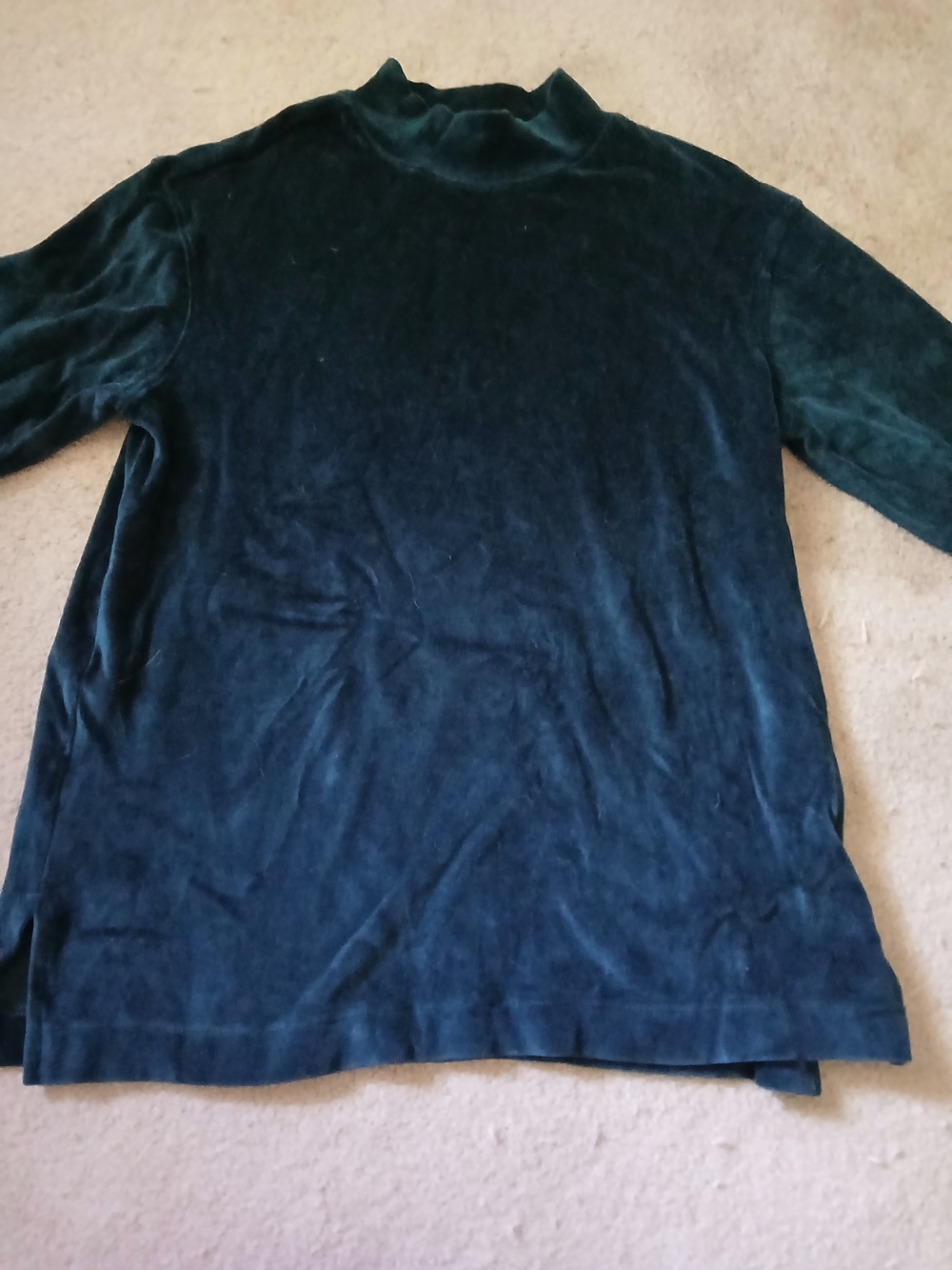 Pact Mock Neck Velvet Top in Deep Teal